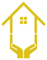 House on Hand Icon Symbol. Dream House Illustration for Logo, Apps, Website or Graphic Design Element. Format PNG