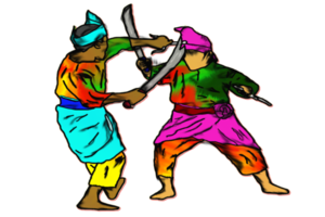 Silat - Practice combating use machete png