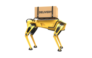un perro robot está en camino a entregar mercancías png