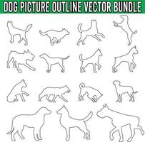 paquete de vector de contorno de imagen de perro