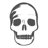 Black and white human skull vector illustration