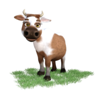 Cow isolated 3d rendering png