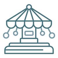 Merry-Go-Round Line Two Color Icon vector