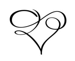 corazón de caligrafía vectorial y signo para siempre. amor infinito día de san valentín símbolo romántico logotipo vinculado, unión, pasión e icono de boda. plantilla para tarjeta, póster. ilustración de elemento plano de diseño vector