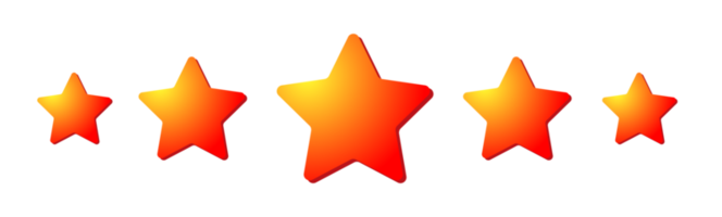 Golden stars for excellent evaluation from client and customer satisfaction concept png