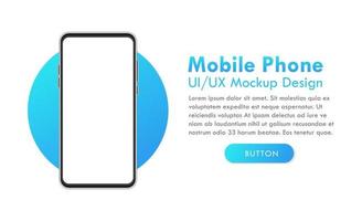 Realistic Smartphone Device Colorful Blank Display Vector Mockup Template