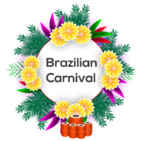 trendige bunte brasilianische karnevals- oder mardi gras-party-banner oder flyer-vorlage png