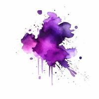 Salpicaduras de pintura acuarela violeta aislado vector