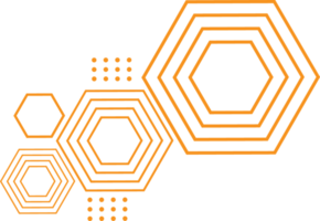 diseño geométrico moderno de forma hexagonal png