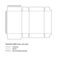 Die-cutting of packaging with cut and fold lines. Vector. vector