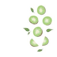 Exotic kiwi fruit. Vector illustration in hand drawn style.