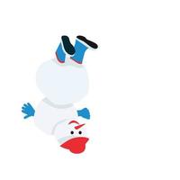 Cheerful snowman. Vector illustration in a flat style.