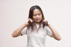 Asian women are shocked when you see hair split ends photo