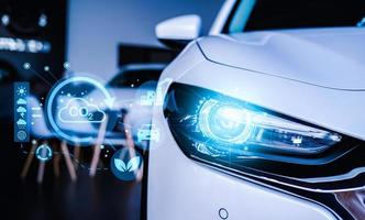 EV Car 2023 technology screen dashboard car tech happy new technology 2023. for transport automotive automobile industrial and car business car new year 2023 technology auto car image. photo