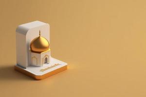 mini mosqe islamic 3d rendering background photo