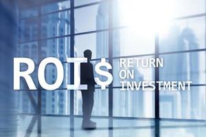 ROI - Return on investment, Financial market and stock trading concept. photo