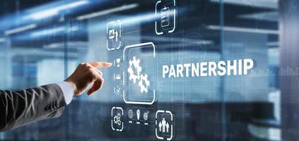 Partnership of companies. Collaboration. Business Technology Internet concept photo