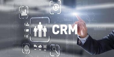 gestión de relaciones con los clientes de crm. concepto de orientación al cliente foto