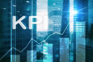 KPI - Key performance indicator graph on blurred background. photo