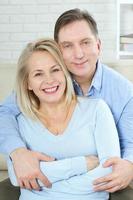 Middle aged Couple portrait isolated on white background. photo