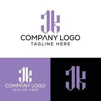 Initial Letter JK Logo Design Monogram Creative Modern Sign Symbol Icon vector