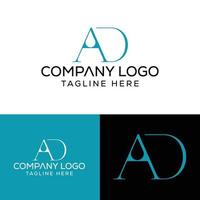 Initial Letter AD Logo Design Monogram Creative Modern Sign Symbol Icon vector