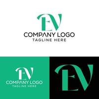letra inicial ev diseño de logotipo monograma creativo moderno signo símbolo icono vector