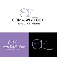 printinitial letra oe logo diseño monograma creativo moderno signo símbolo icono vector