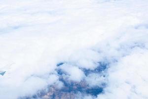 white and air clouds from above. Cloud background photo