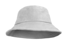 White bucket hat isolated on white background photo