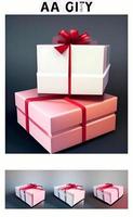 Gift box color, presents for love, valentine event by generative AI, AI Generative photo