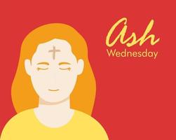 ash wednesday poster on red background vector