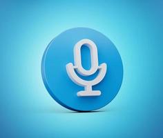 Microphone 3d in classic style on Blue background. isolated 3d illustration photo