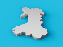Wales map 3d isolated 3d illustration photo