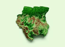 Suriname Topographic Map 3d realistic map Color 3d illustration photo