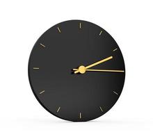 Premium Gold Clock icon isolated 2 15 o clock quarter past Two on black icon background. Two fifteen o'clock Time icon 3d illustration photo
