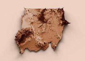 Map of Sudan in old style, brown graphics in a retro style Vintage Style. High detailed 3d illustration photo