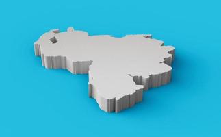 Venezuela map white 3D illustration photo