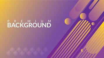 Dynamic geometric background in yellow and purple color style vector