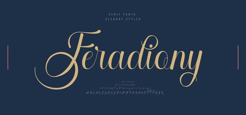Wedding luxury alphabet letters font with tails. Typography italic elegant classic serif fonts and number decorative vintage retro for logo branding. vector illustration