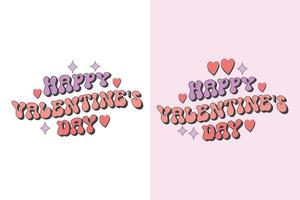 happy valentines day retro sublimation quotes, for print template. t-shirt, mug, bag, and card design. vector