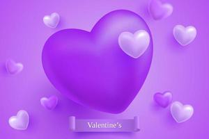 heart 3d icon with gradient background vector