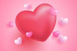 heart 3d icon with gradient background vector