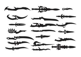 dagger set collection medieval silhouette illustration isolated vector