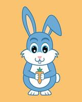 Cute bunny cartoon friendly character design illustration vector