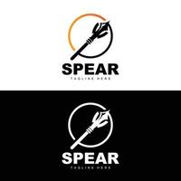 Spear Logo, Long Range Throwing Weapon Target Icon Design, Product And Company Brand Icon Illustration vector