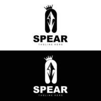 Spear Logo, Long Range Throwing Weapon Target Icon Design, Product And Company Brand Icon Illustration vector