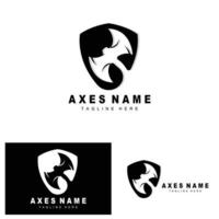 Ax Logo Design, War Tool Illustration and Woodcutter Vector