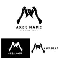 Ax Logo Design, War Tool Illustration and Woodcutter Vector