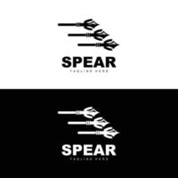 Spear Logo, Long Range Throwing Weapon Target Icon Design, Product And Company Brand Icon Illustration vector